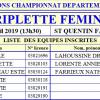 Inscription triplette feminin 2019